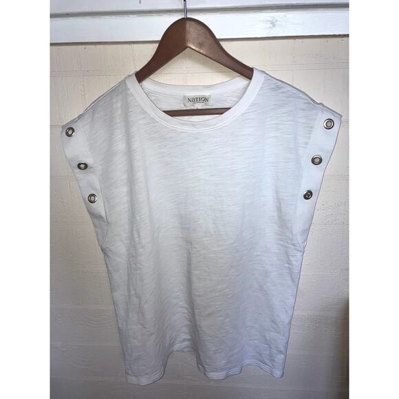 NATION Los Angeles Oran Grommet Muscle Tee Tank Top w Grommets Size Large L Top - Picture 3 of 7